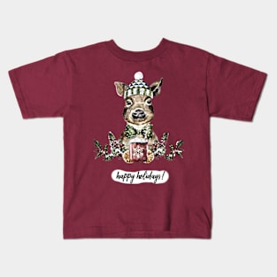 Happy Holidays (reindeer) Kids T-Shirt